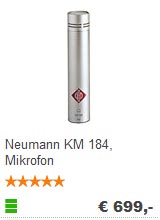 Professionelles Kleinmembran Mikrofon von Neumann KM 184