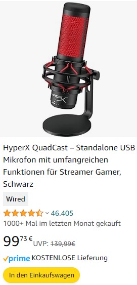 HyperX QuadCast - Das ultimative USB-Mikrofon für Streamer und Gamer